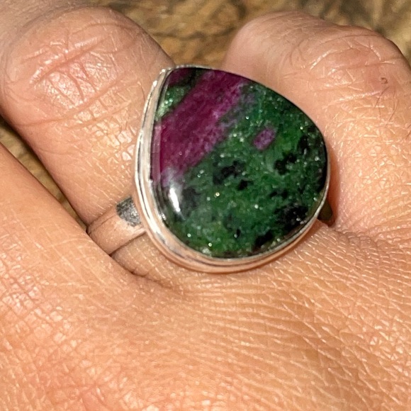 Anyolite Ruby Zoisite Ring Size 7 1/2 - Picture 7 of 14